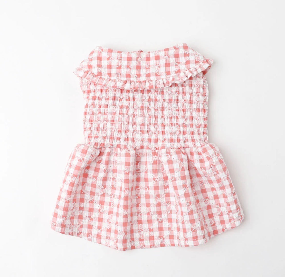 Custom order L&L: Gingham Shirring Dress
