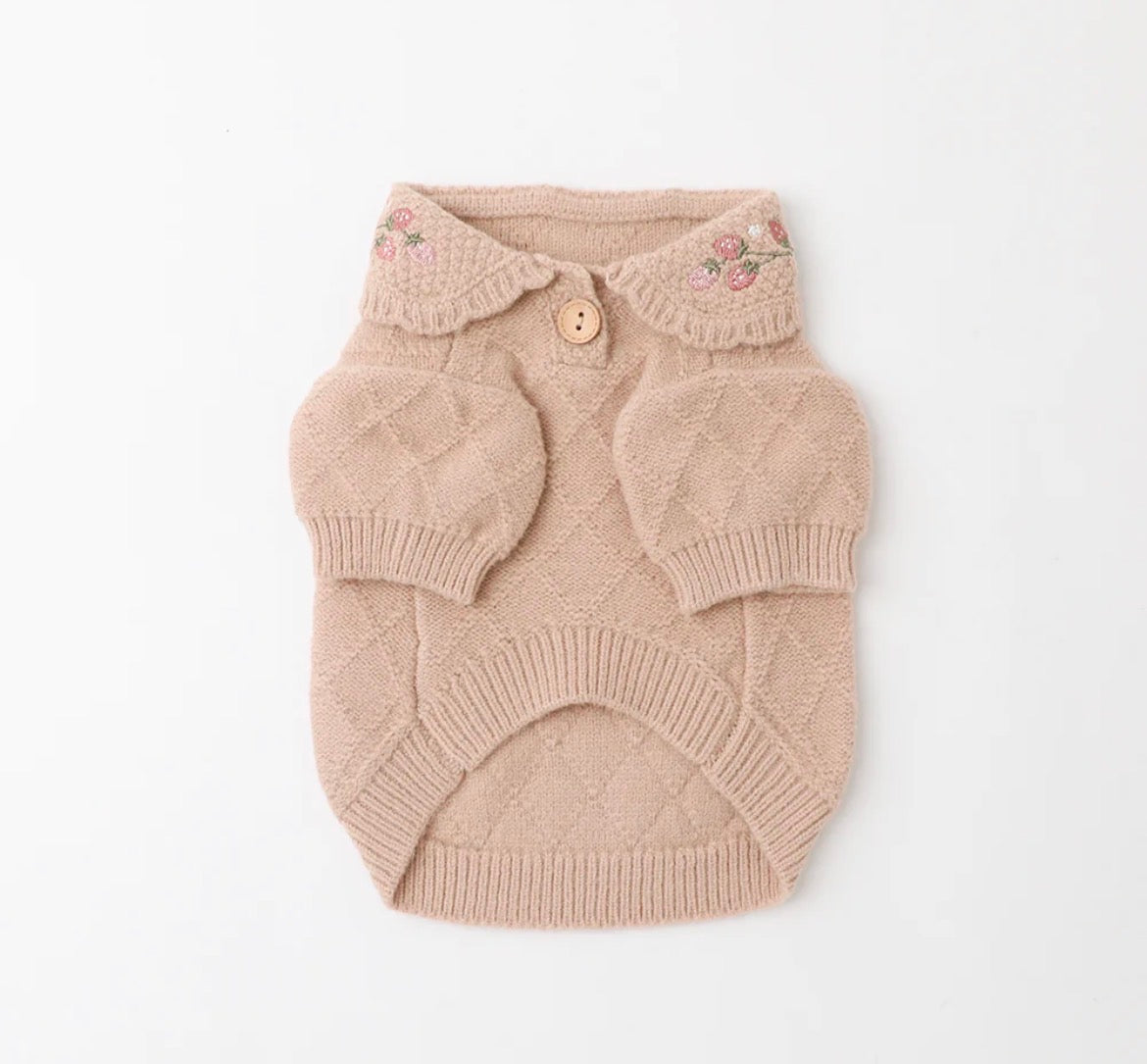 Custom order L&L: Strawberry Embroidery Collar